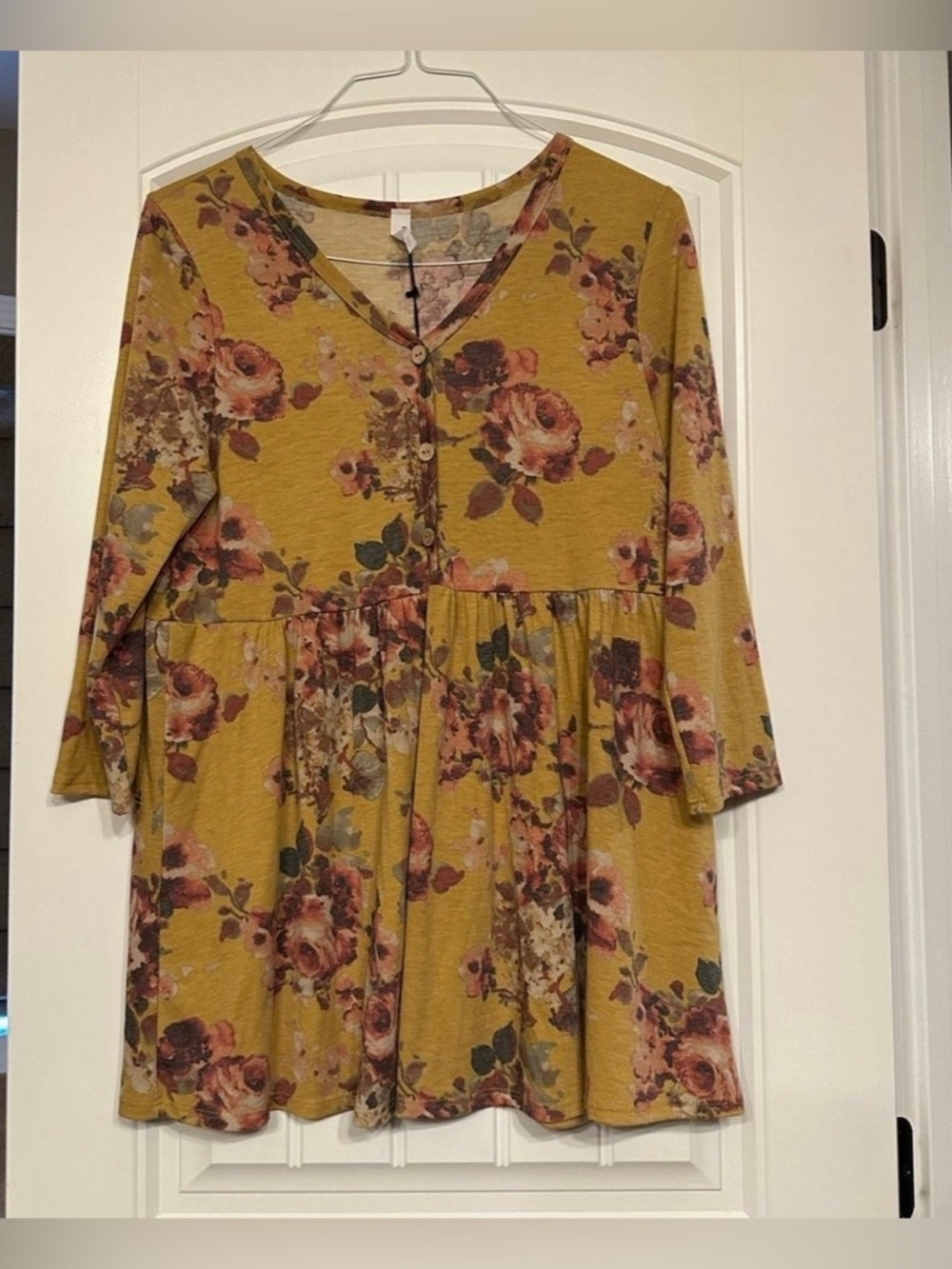 HoneyMe Mustard floral top
